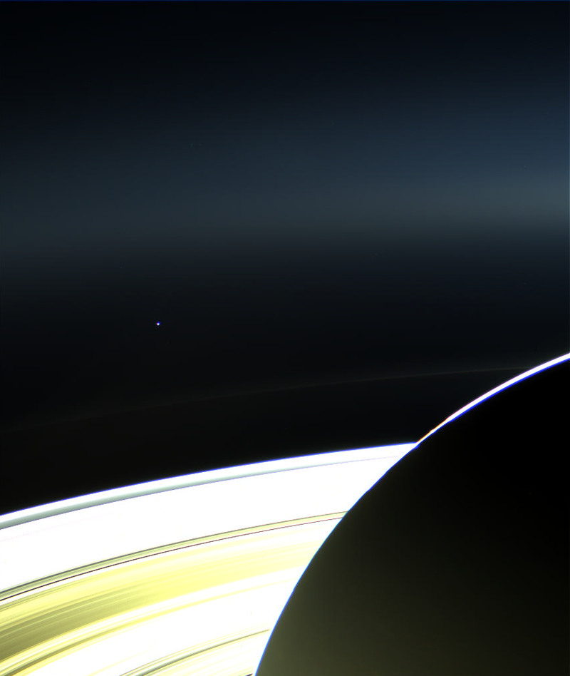Illustration for article titled Behold the Earth and Moon β as seen from Saturn